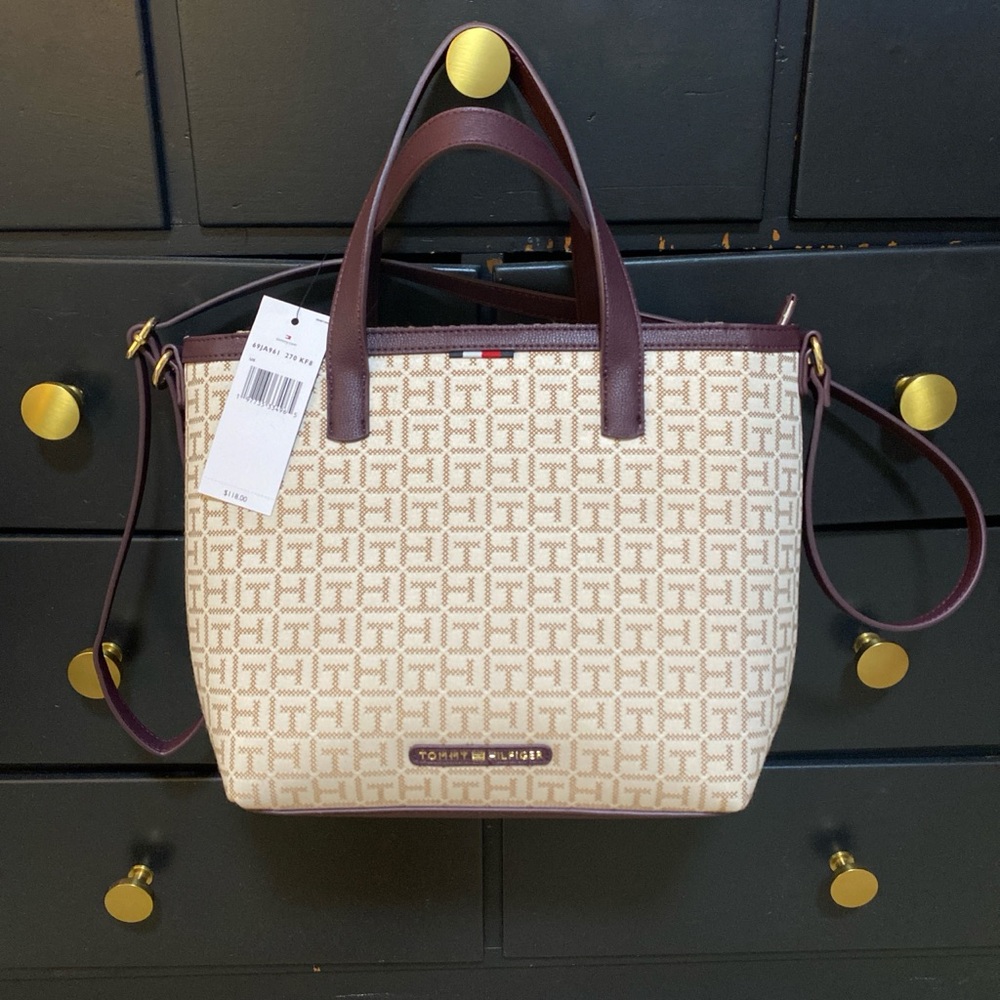Tommy Hilfiger Cream and Brown Women's Bag